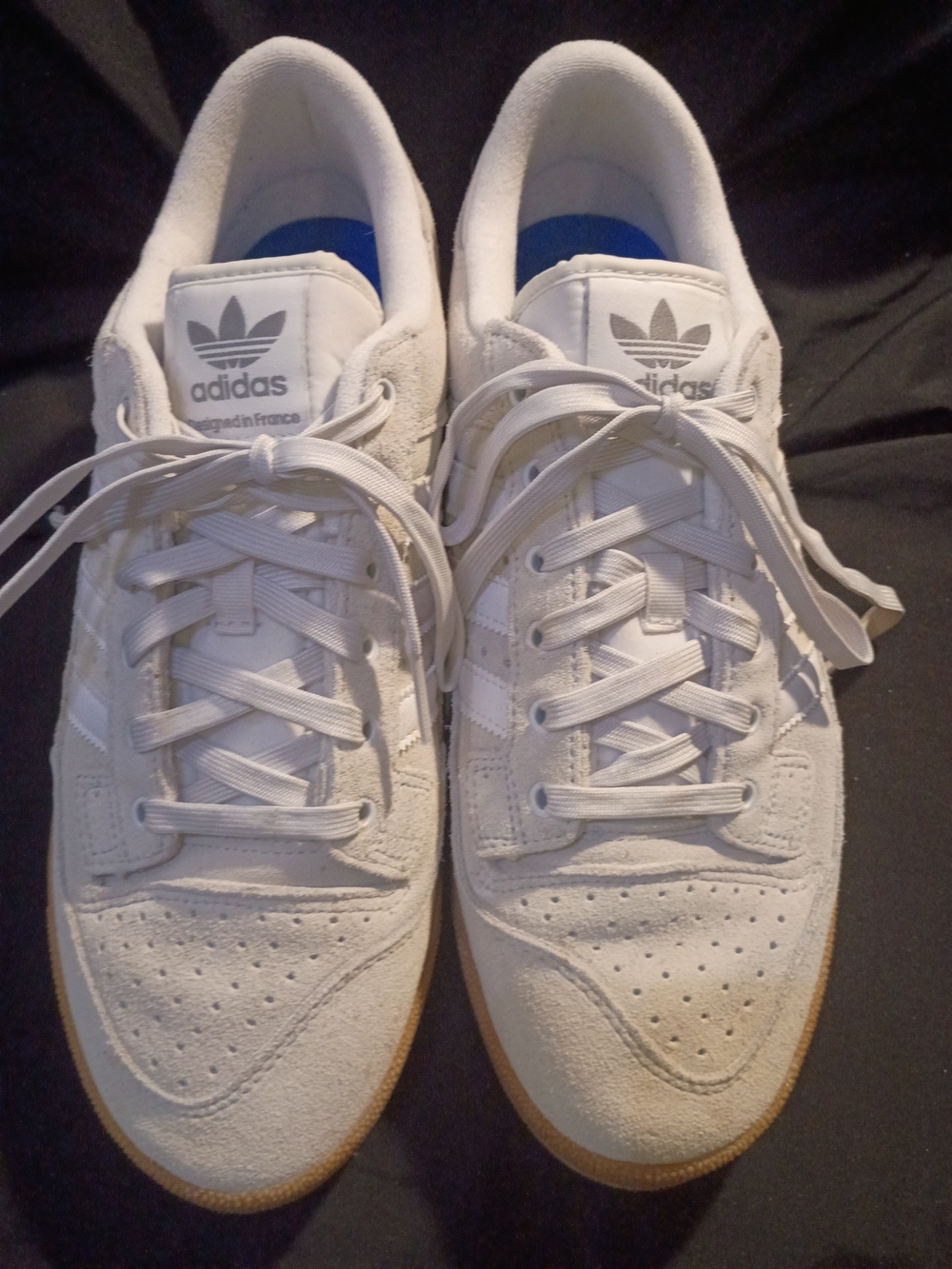 adidas Centennial 85 White Suede Sneakers with Gum Outsole